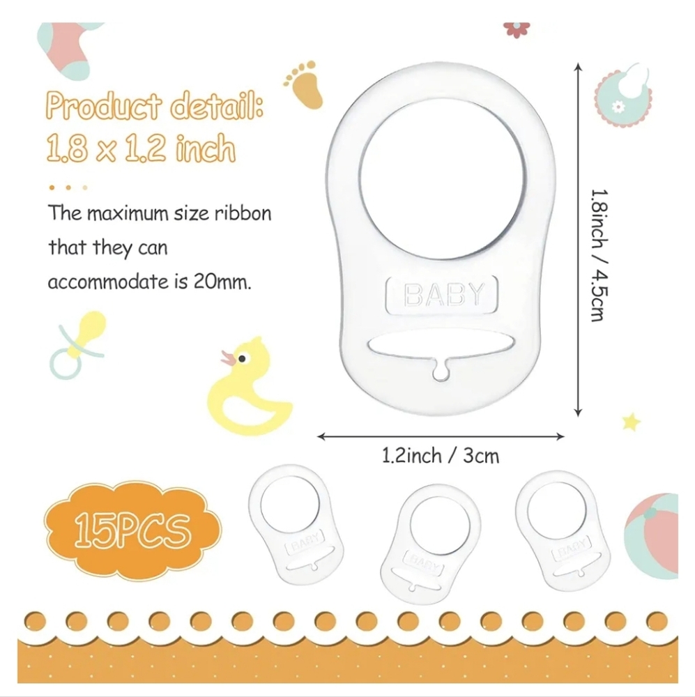 11 Silicone Pacifier Clips